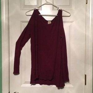 Cold shoulder long sleeve shirt